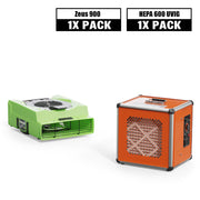 Alorair Sanitization & Disinfection Combo Pack, 1 X Zeus 900 Air Mover, 1 X HEPA 600 UVIG Air Scrubber