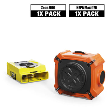 Alorair Fire & Smoke Restoration Combo Pack, 1 X Zeus 900 Air Mover, 1 X HEPA MAX 970 Air Scrubber