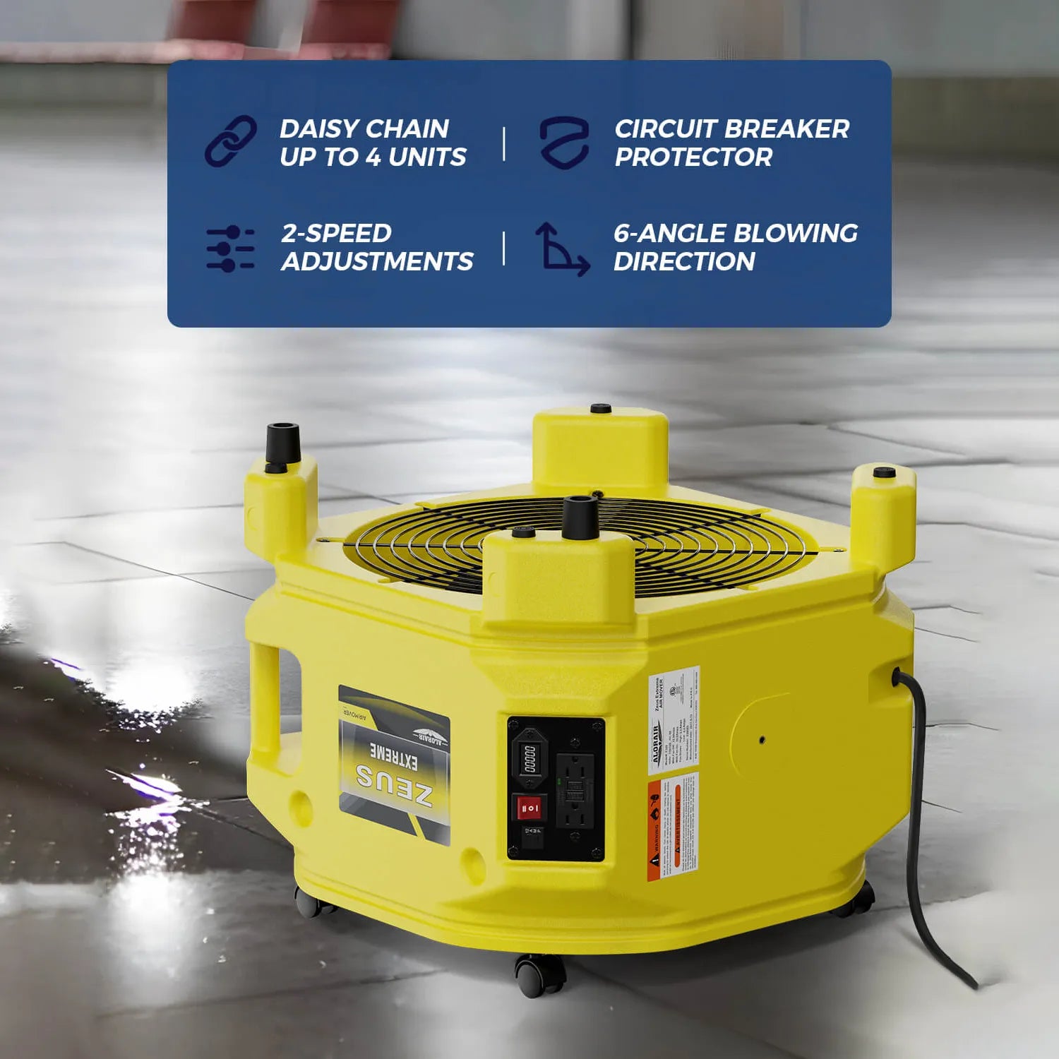 Alorair Sanitization & Disinfection Combo Pack, 1 X Zeus Extreme Air Mover, 1 X PuriCare S2 UV Air Scrubber