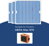 AlorAir True HEPA Filter Replacement Set for PureAiro HEPA Max 970 Air Scrubber (Pack of 3)