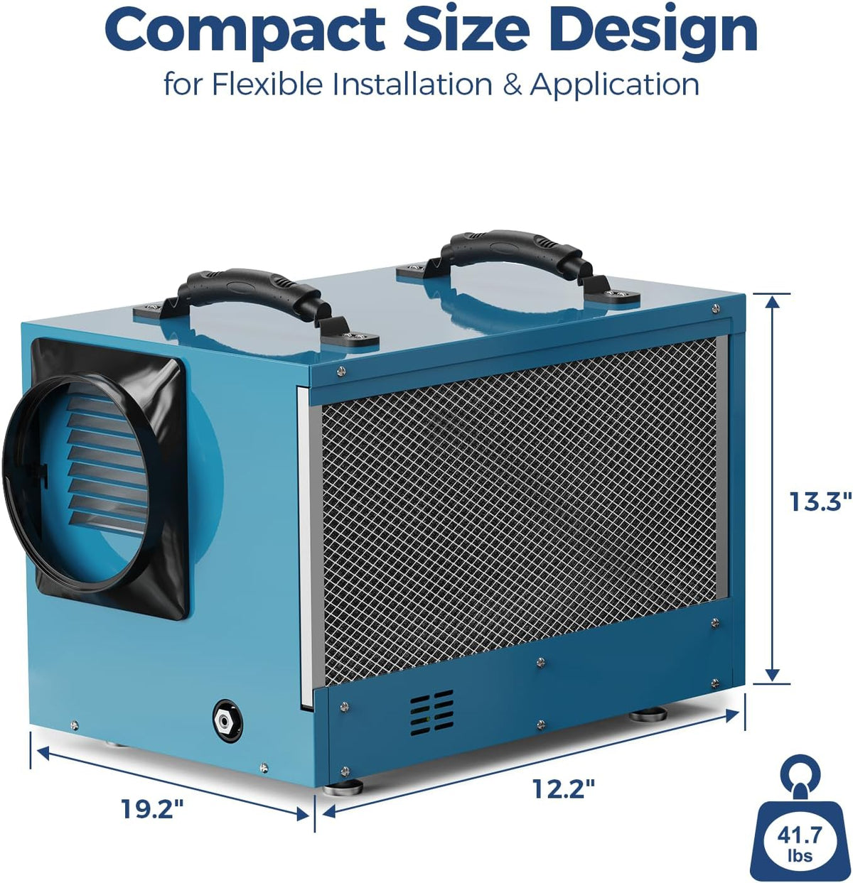 AlorAir 120 PPD Crawl Space Dehumidifiers with Pump, Auto Defrost, cETL | Sentinel HDi55 (Blue)