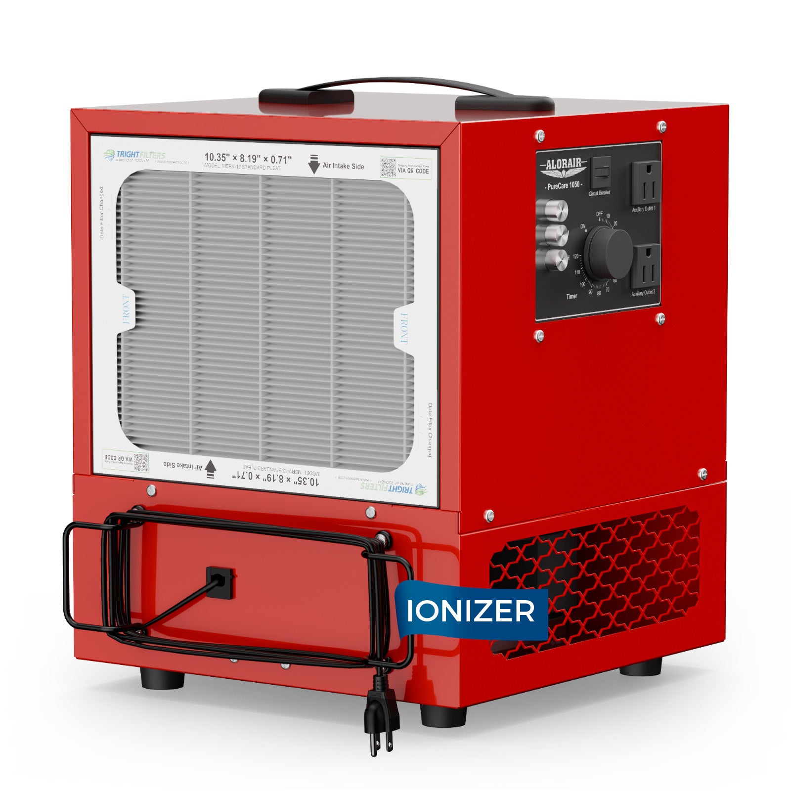 1050 CFM Portable Air Filtration Systems Built Ionizer Powerful Vortex Fan Garage Works Shop Purecare 1050IG
