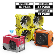 Alorair® Commercial Mold Prevention Combo Pack, 1 x Dehumidifier, 4 x Air Mover and 1 x Scrubber | Storm LGR 1250X Wi-Fi & Zeus Extreme & Max/Pro 970