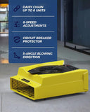 ALORAIR 1 x Commercial Dehumidifier, 6 x Air Movers and 1x Air Scrubber Combo Package, Yellow