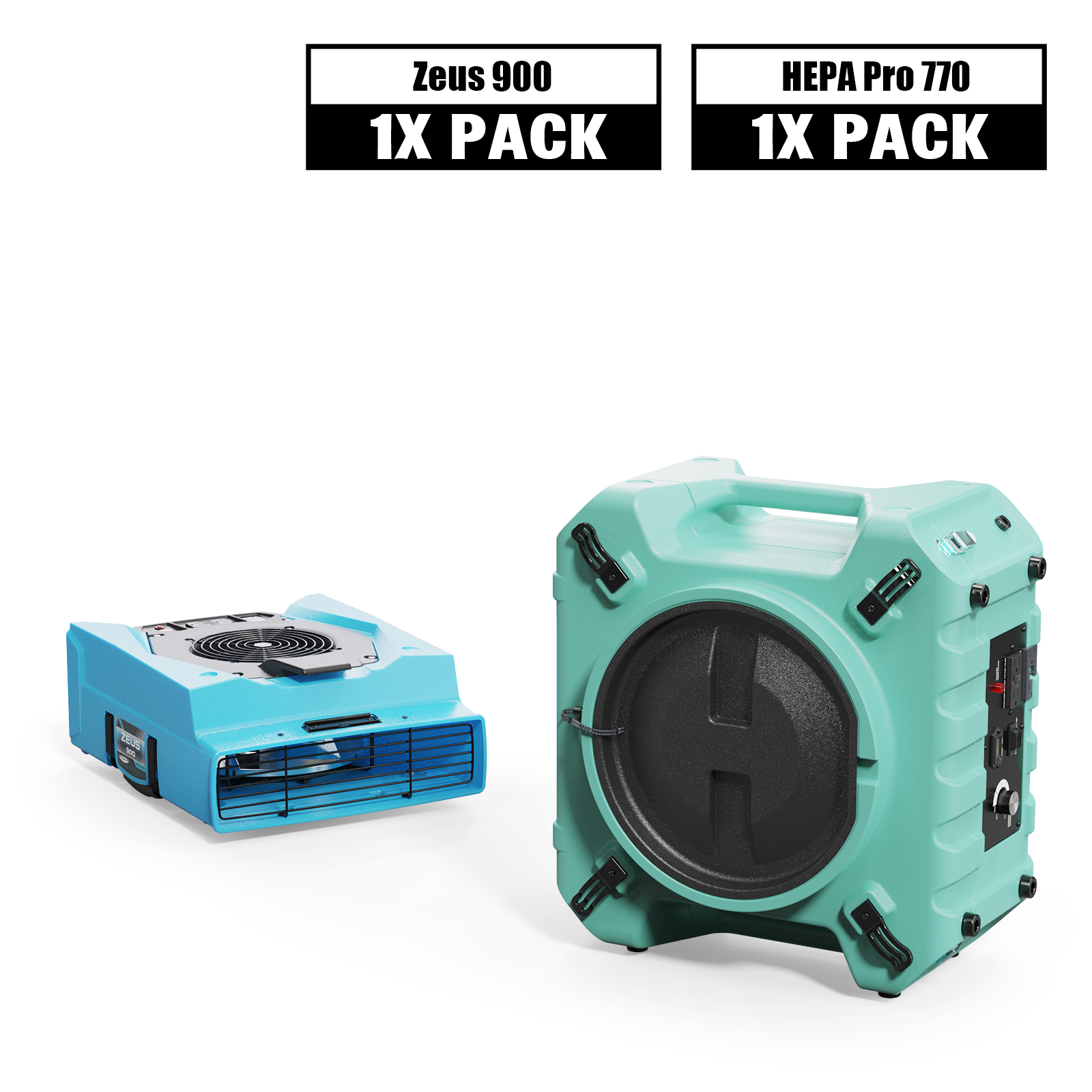 Alorair Fire & Smoke Restoration Combo Pack, 1 X Zeus 900 Air Mover, 1 X HEPA Pro 770 Air Scrubber