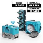Alorair Water Damage Restoration Package with 1 x Commercial Dehumidifier,4/8 x Air Movers and 1x Air Scrubber