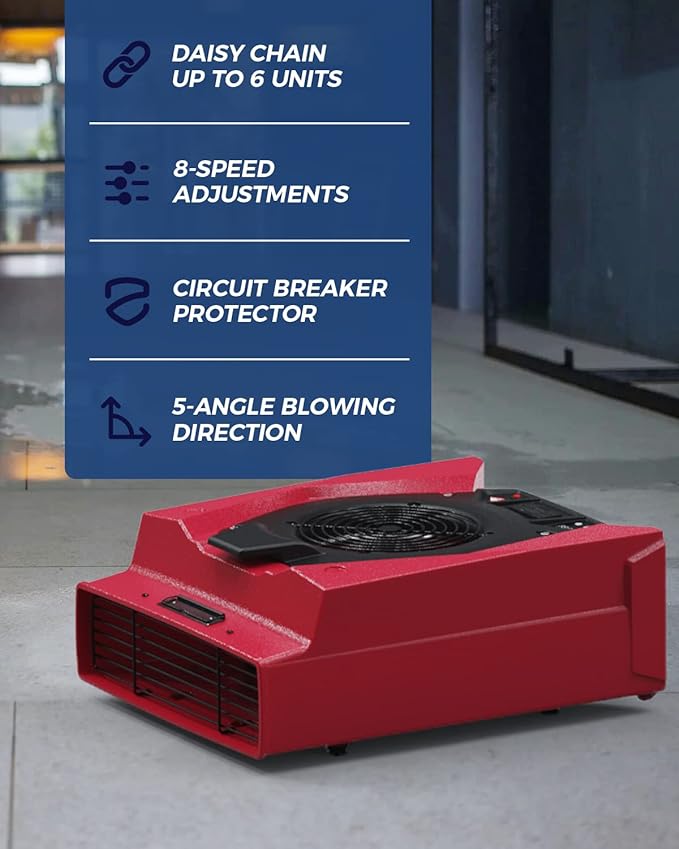 AlorAir® Water Damage Restoration Equipment,1 x Commercial Dehumidifier, 4 x Air Movers and 1 x Air Scrubber