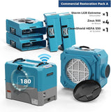 ALORAIR  Water Damage Restoration Equipment, 1 x WiFi Commercial Dehumidifier, 4 x Air Movers and 1 x Air Scrubber