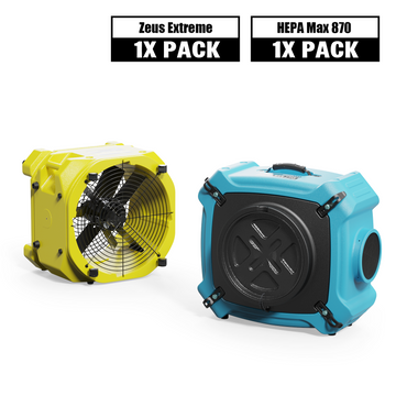 Alorair Air Solution Combo Pack, 1 X Zeus Extreme Air Mover, 1 X PureAiro HEPA Max 870 Air Scrubber