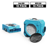 Alorair® Commercial Air Solution Combo Pack, 1 x Air Mover and 1 x Scrubber | Zeus 900 & CleanShield HEPA 550