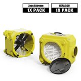 Alorair® Air Solution Combo Pack, 1 x Air Mover and 1 x Scrubber | Zeus Extreme & CleanShield HEPA 550