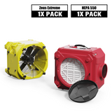 Alorair® Air Solution Combo Pack, 1 x Air Mover and 1 x Scrubber | Zeus Extreme & CleanShield HEPA 550