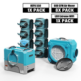 ALORAIR 1 x Commercial Dehumidifier,4/8 x Air Movers and 1x Air Scrubber Combo Package