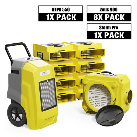 Alorair® Pro Pack Commercial Dehumidifier, Air Movers nd Scrubber Commercial Water Damage Restoration Equipment Package