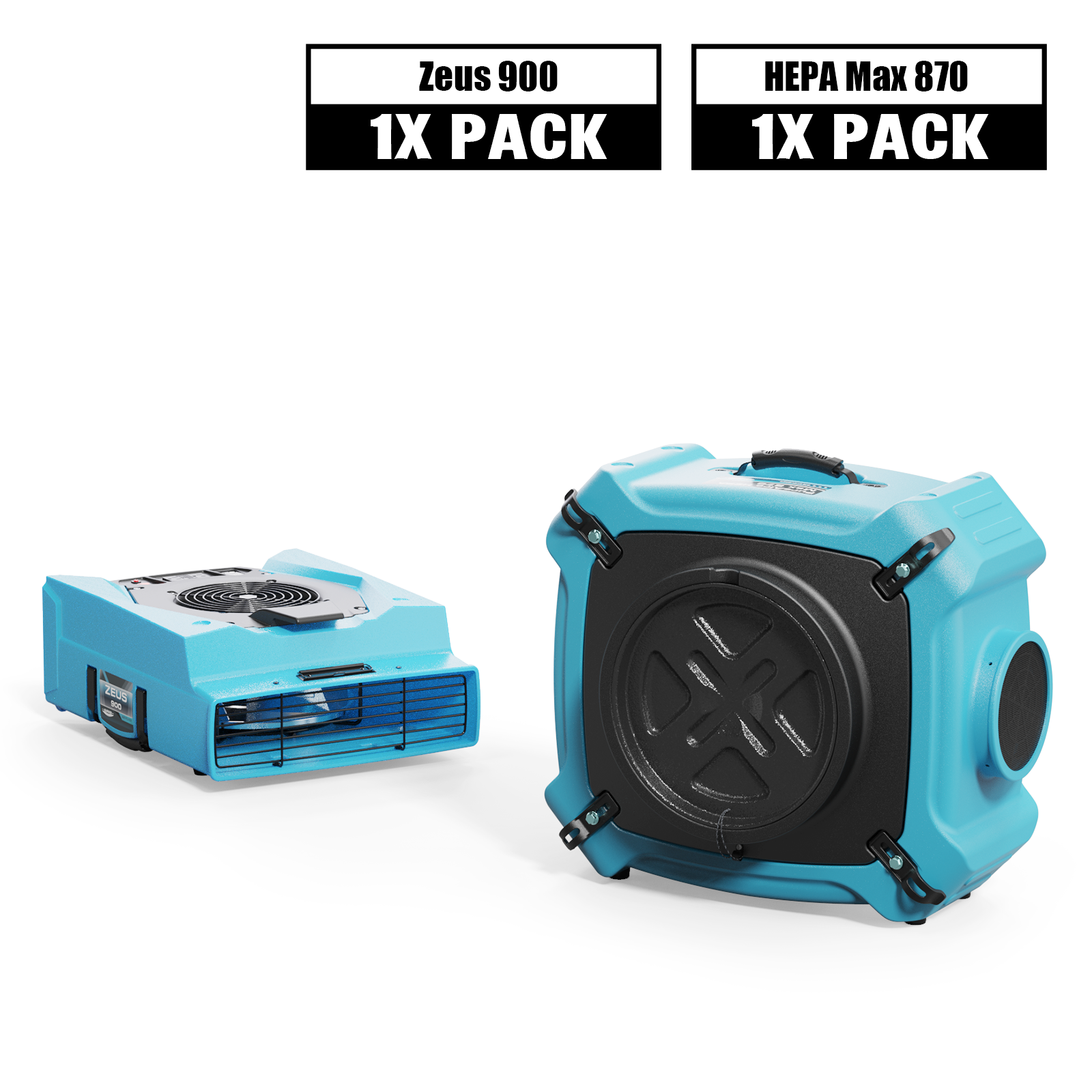 Alorair® Commercial Air Solution Combo Pack, 1 x Air Mover and 1 x Scrubber | Zeus 900 & Max/Pro 870