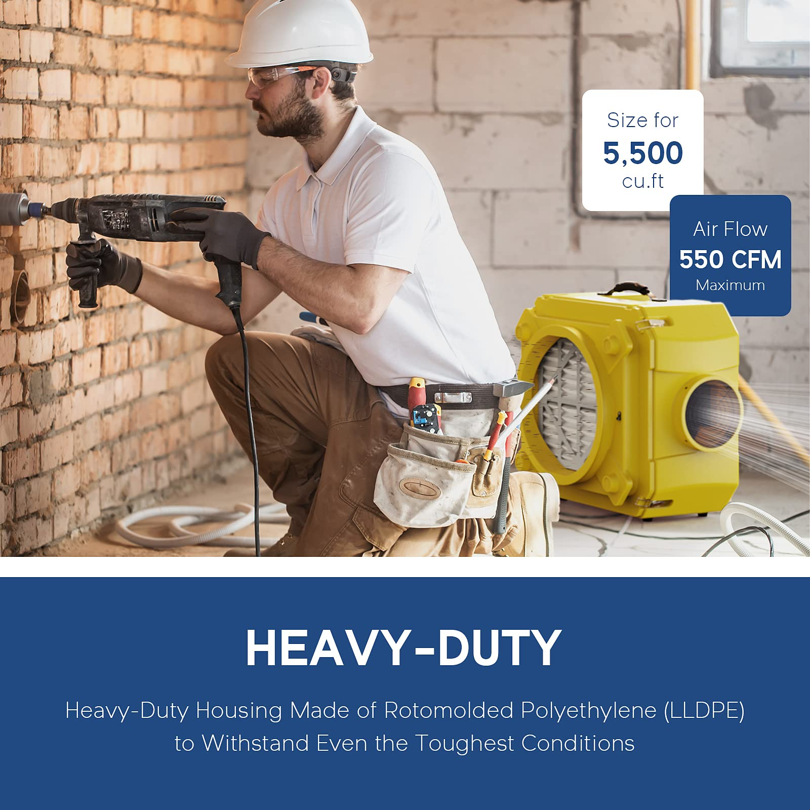 AlorAir Water Damage Restoration Combo Pack, 1 X Storm Pro Dehumidifier, 2 X Zeus 900 Air Mover, 1 X HEPA 550 Air Scrubber