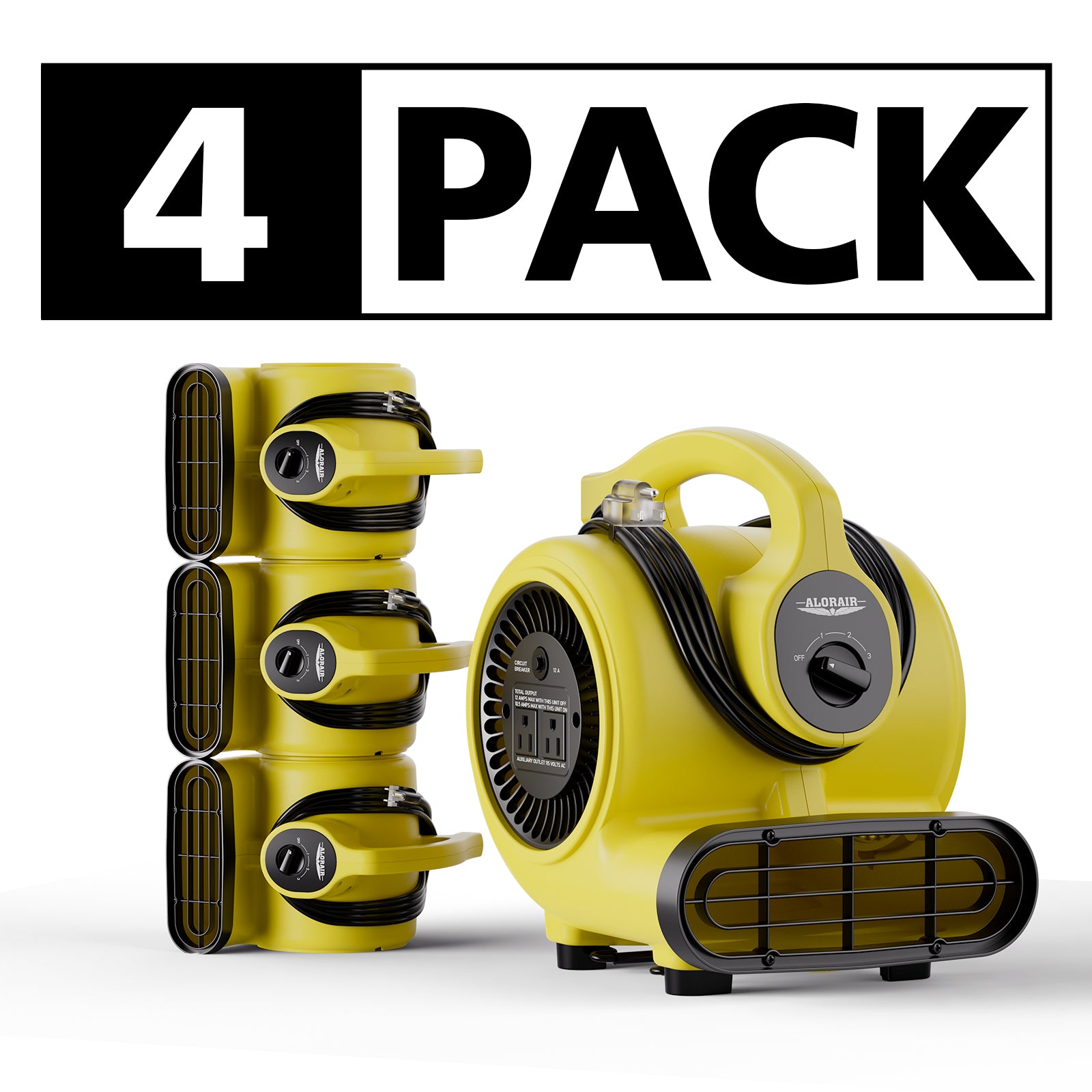 AlorAir® Wholesale Pack GF600A Air Mover with 3 Speeds, 5 Angles for Floor Drying Blower Fan