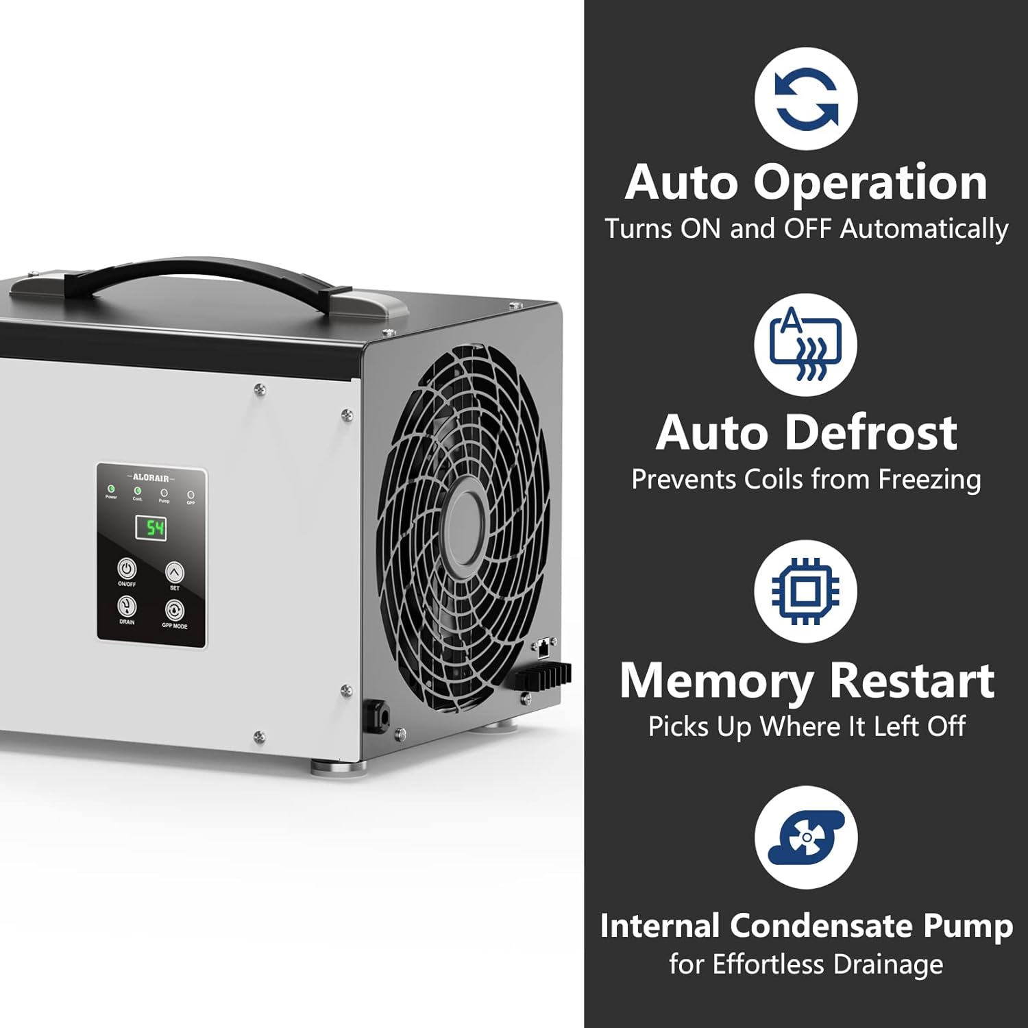 AlorAir Basement Dehumidifier 70 Pint Dehumidifier with Drain Hose | Sentinel HD35P