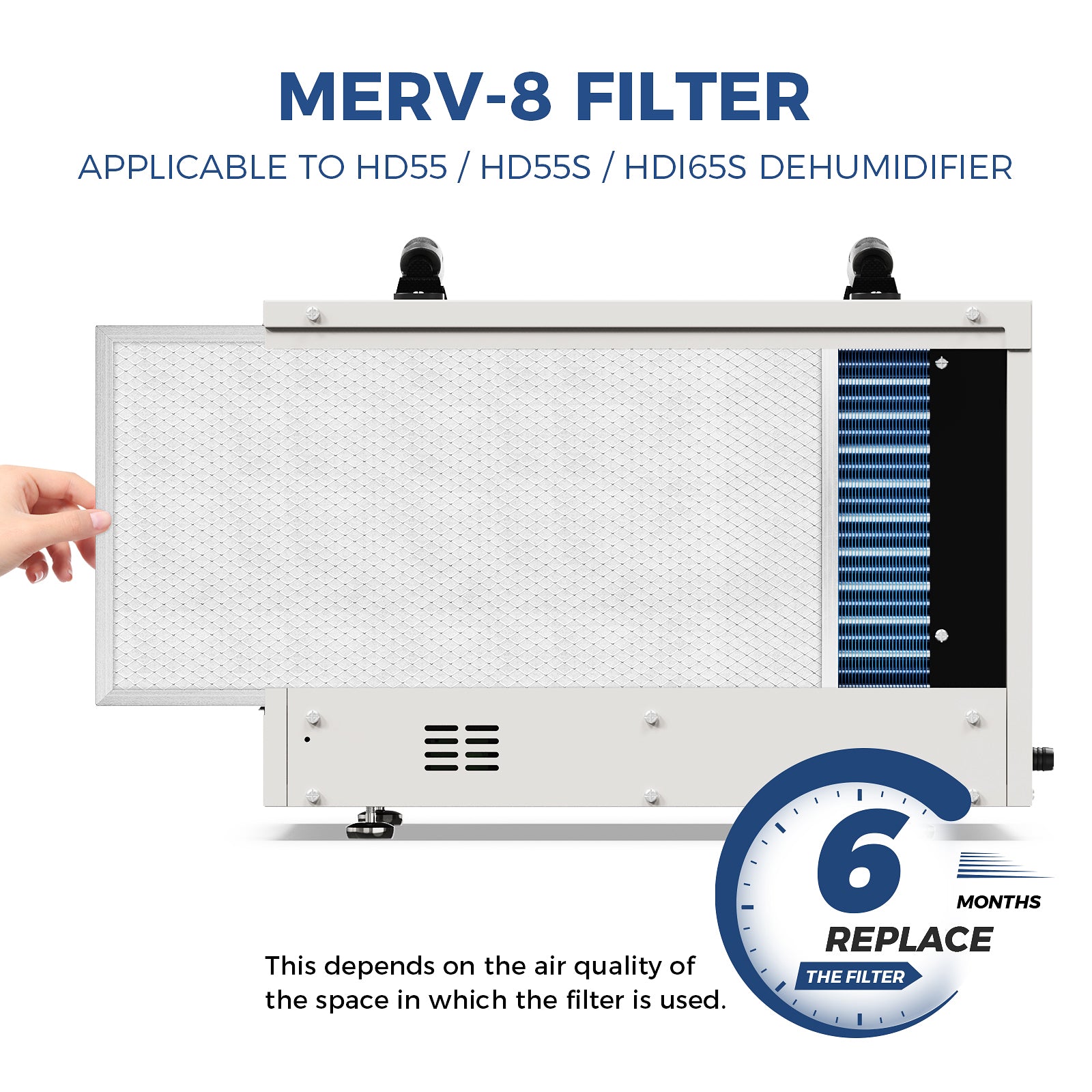 MERV-8 Filter for Basement Dehumidifiers Sentinel HD55, Sentinel HDi65 (pack of 4)