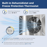 ALORAIR 720 CFM Stainless Steel Ventilation Fan with Humidistat Dehumidistat, IP55 Rated with Isolation Mesh | VentirPro 720S