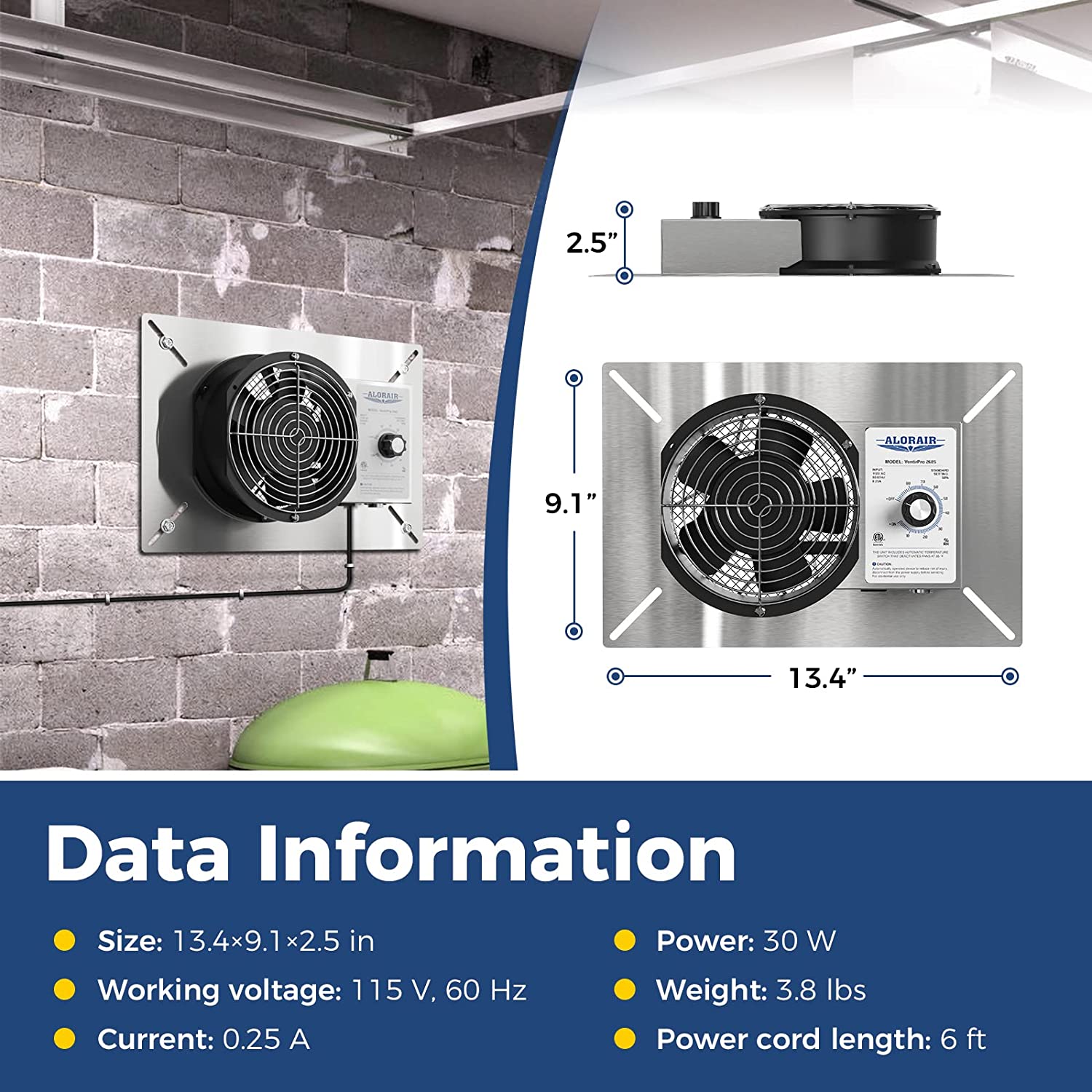 AlorAir® 260CFM Crawl Space Ventilation Fan | VentirPro 260S