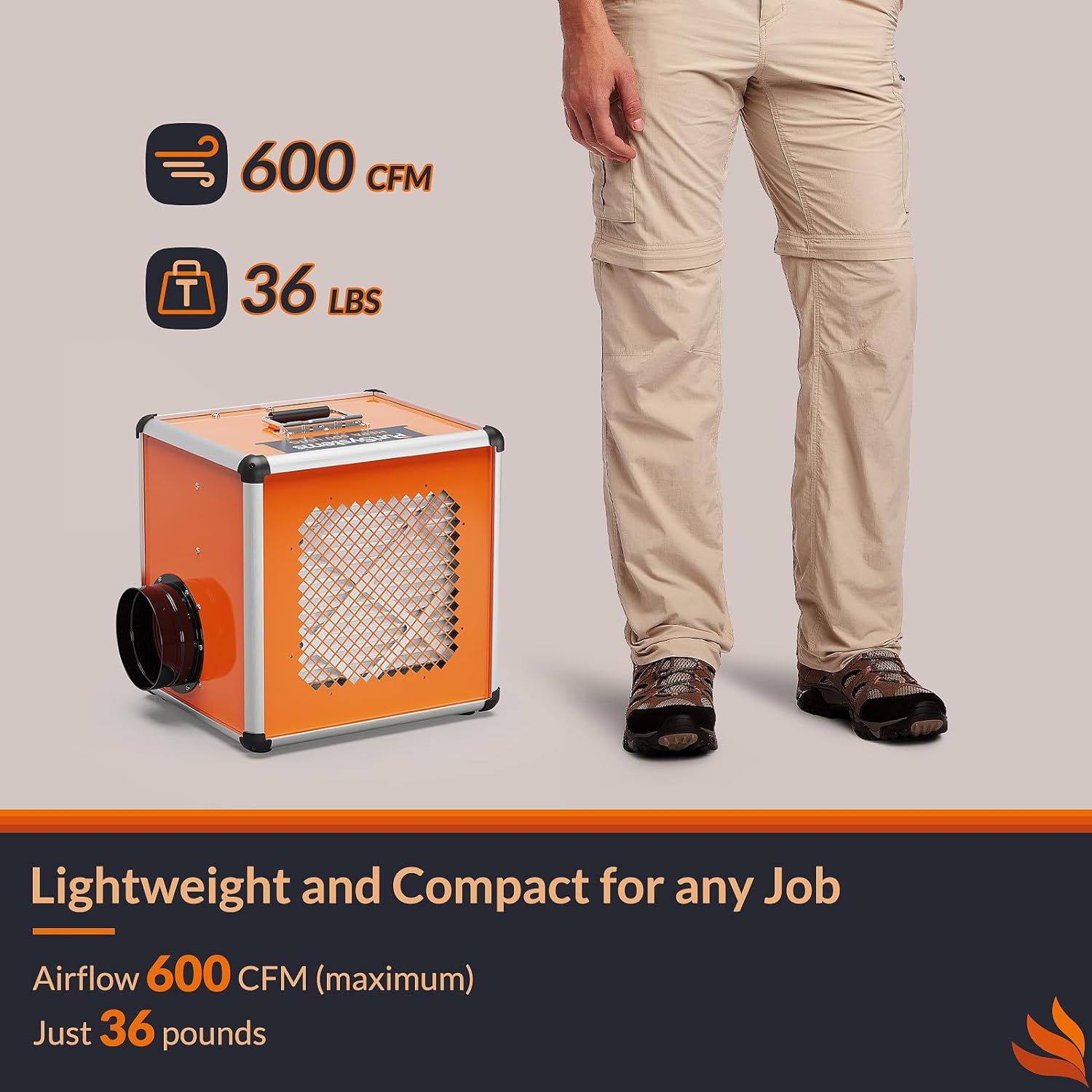 HEPA 600 UVIG Negative Air Scrubber Built-in Lonizer and UV-C Light, 5-stage Filtration System  | Alorair