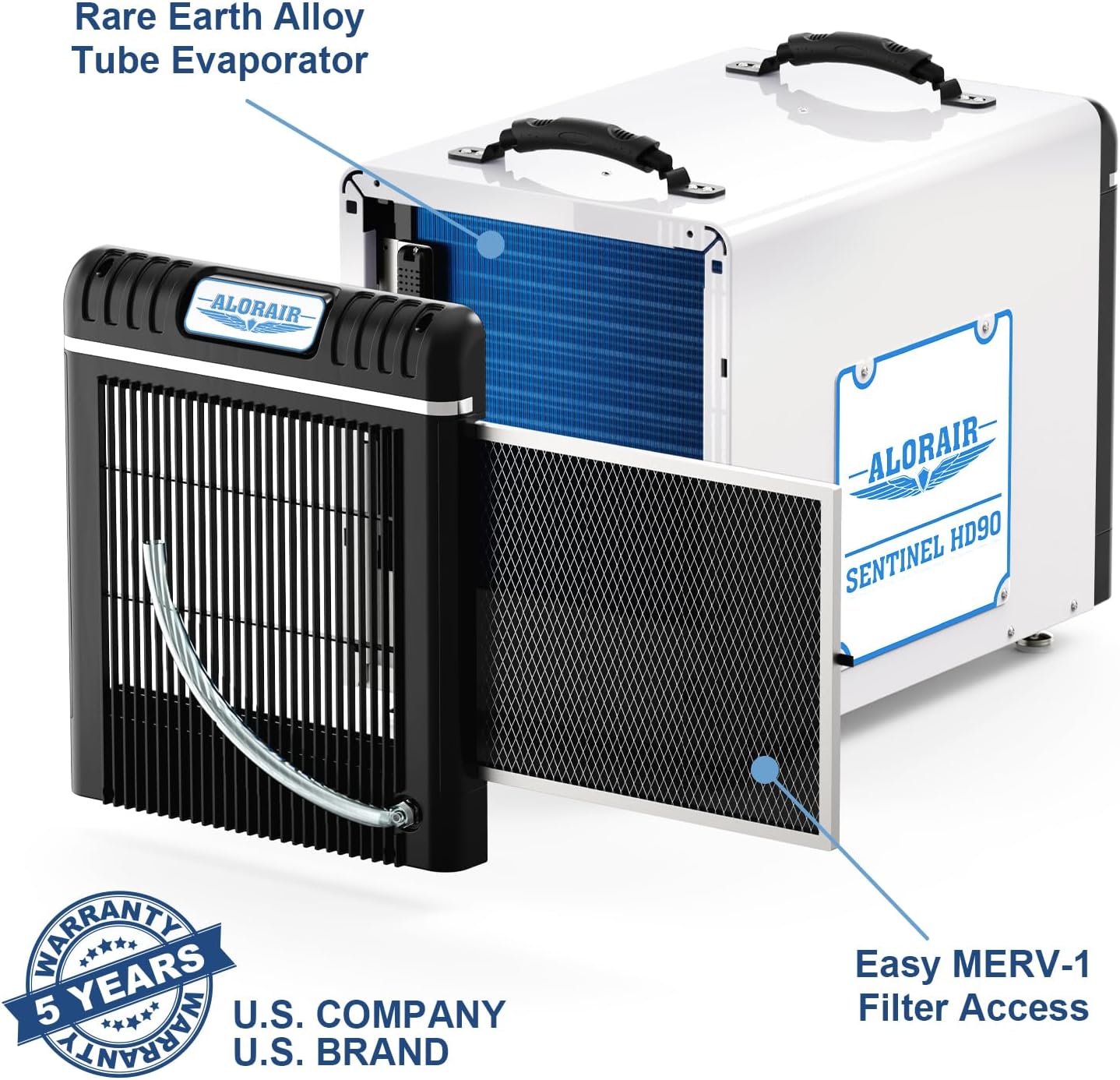 ALORAIR 198 Pints Commercial Dehumidifier for Crawl Space, Basement, Attic, Automatical Humidity Control