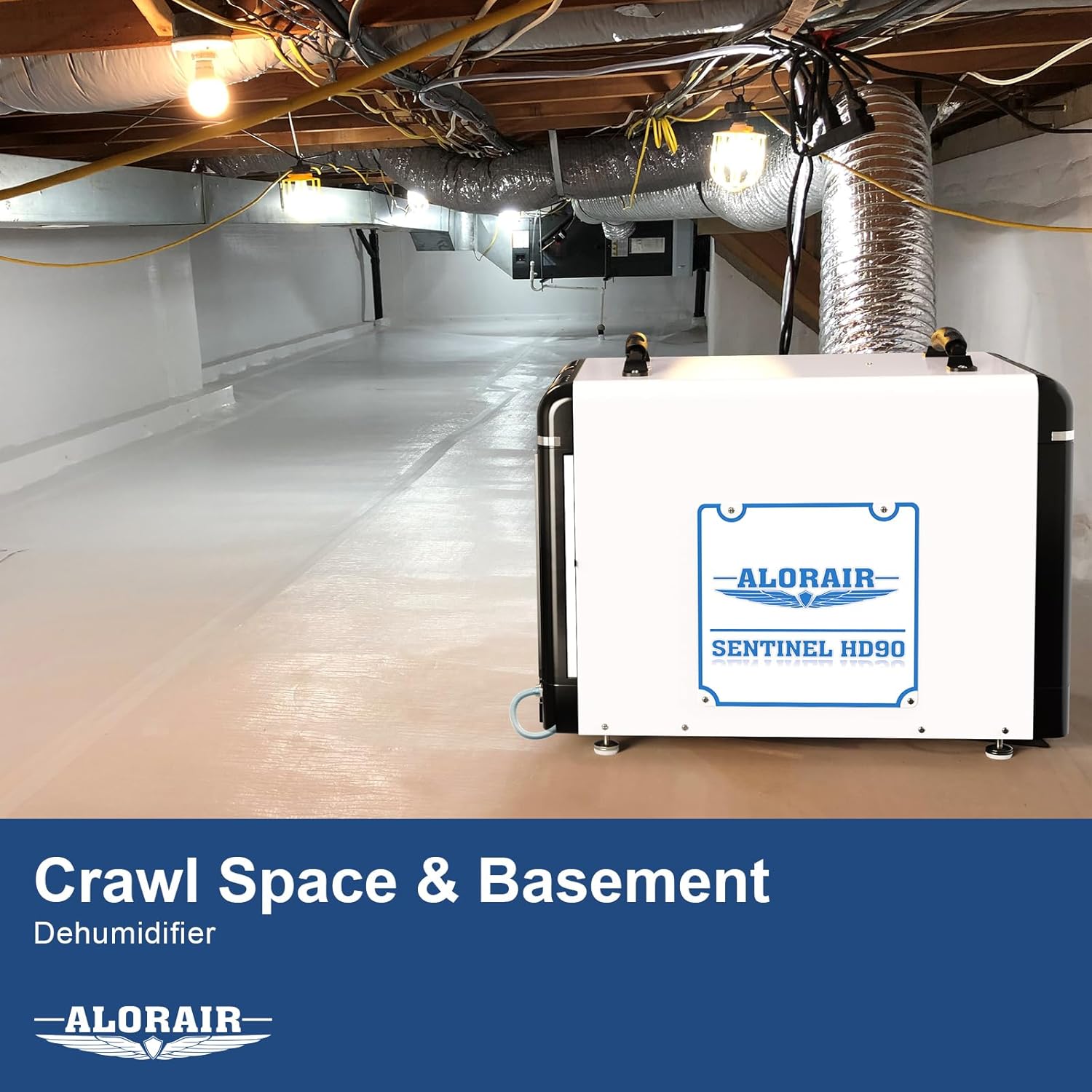 ALORAIR 198 Pints Commercial Dehumidifier for Crawl Space, Basement, Attic, Automatical Humidity Control