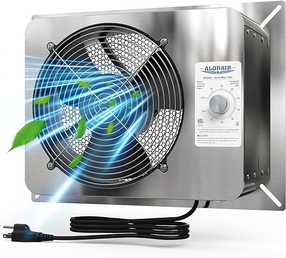AlorAir 780CFM Stainless Steel Crawl Space Fan IP55 Rated Crawl Space ...
