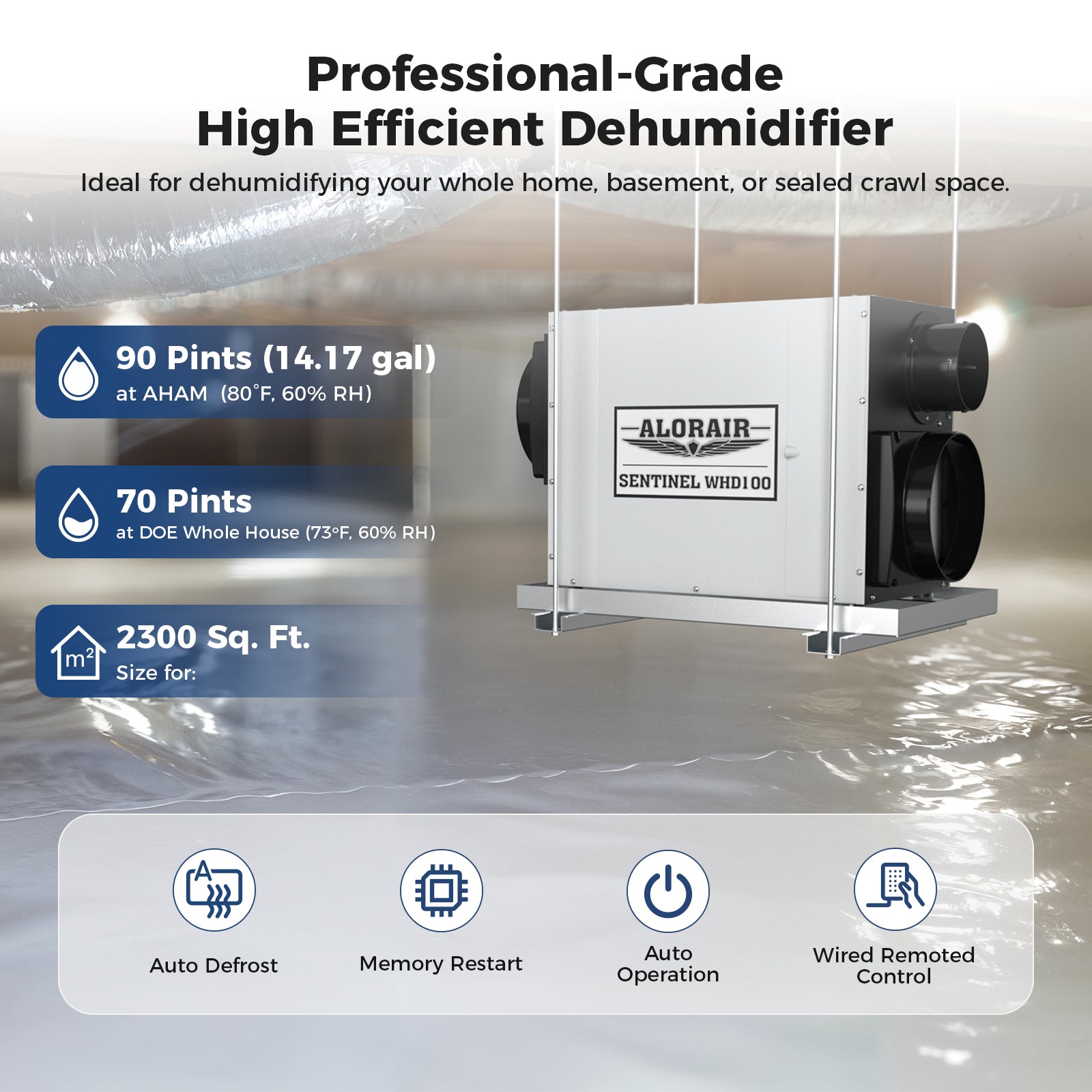 AlorAir® Sentinel WHD 100 | 90 PPD Commercial Grade Whole House