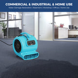 AlorAir® 3000 CFM Air Mover Fan with Timer and 5 Angles for Industrial Carpet Dryer, Water Damage Restoration | GE3000T