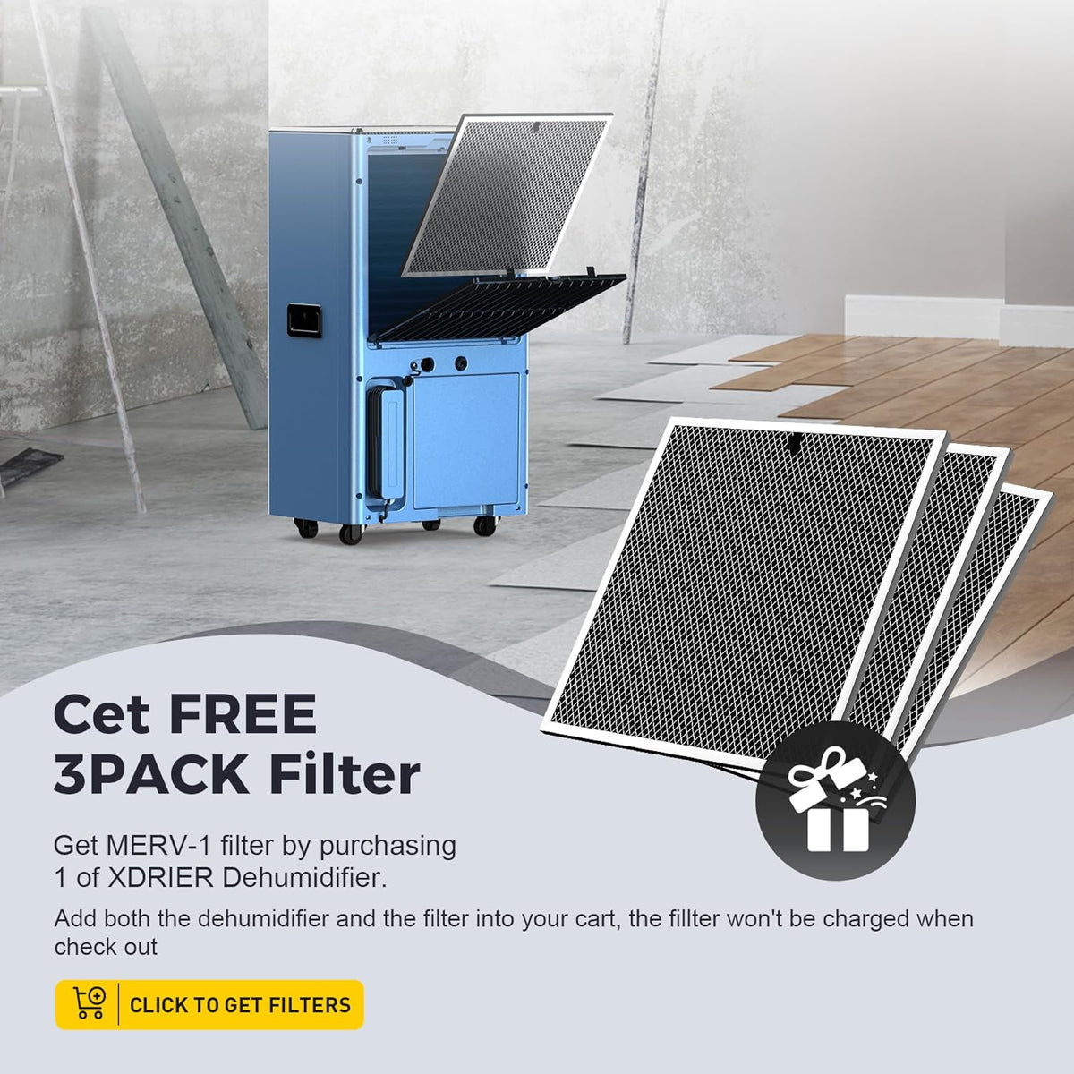 XDRIER MAX 260P Triple-Drain Commercial Dehumidifier | 198 PPD at Saturation | 2,600 ft²