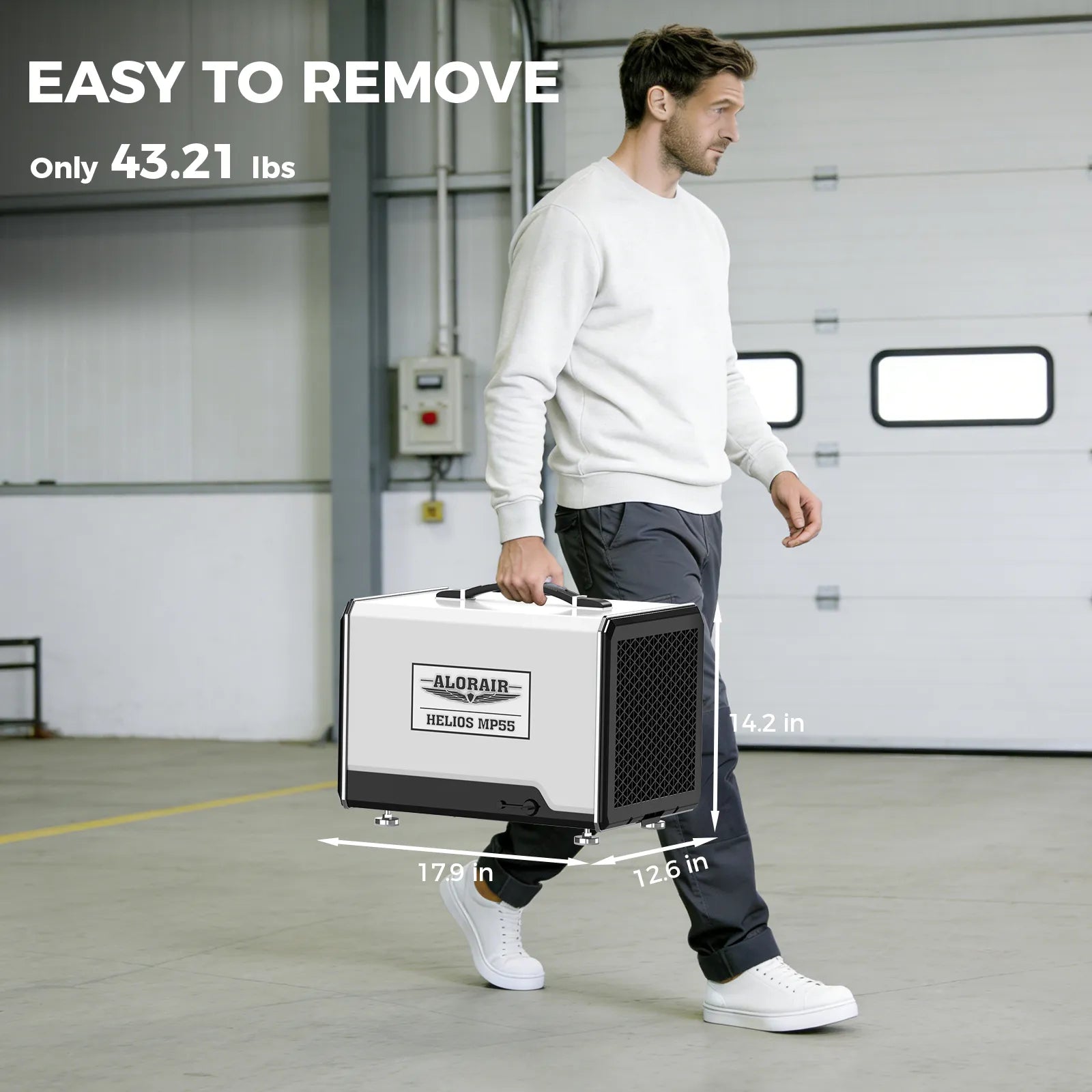 AlorAir 120 PPD Crawl Space Dehumidifier with Pump and Drain Hose, Size for 1500 sq.ft | Helios MP55