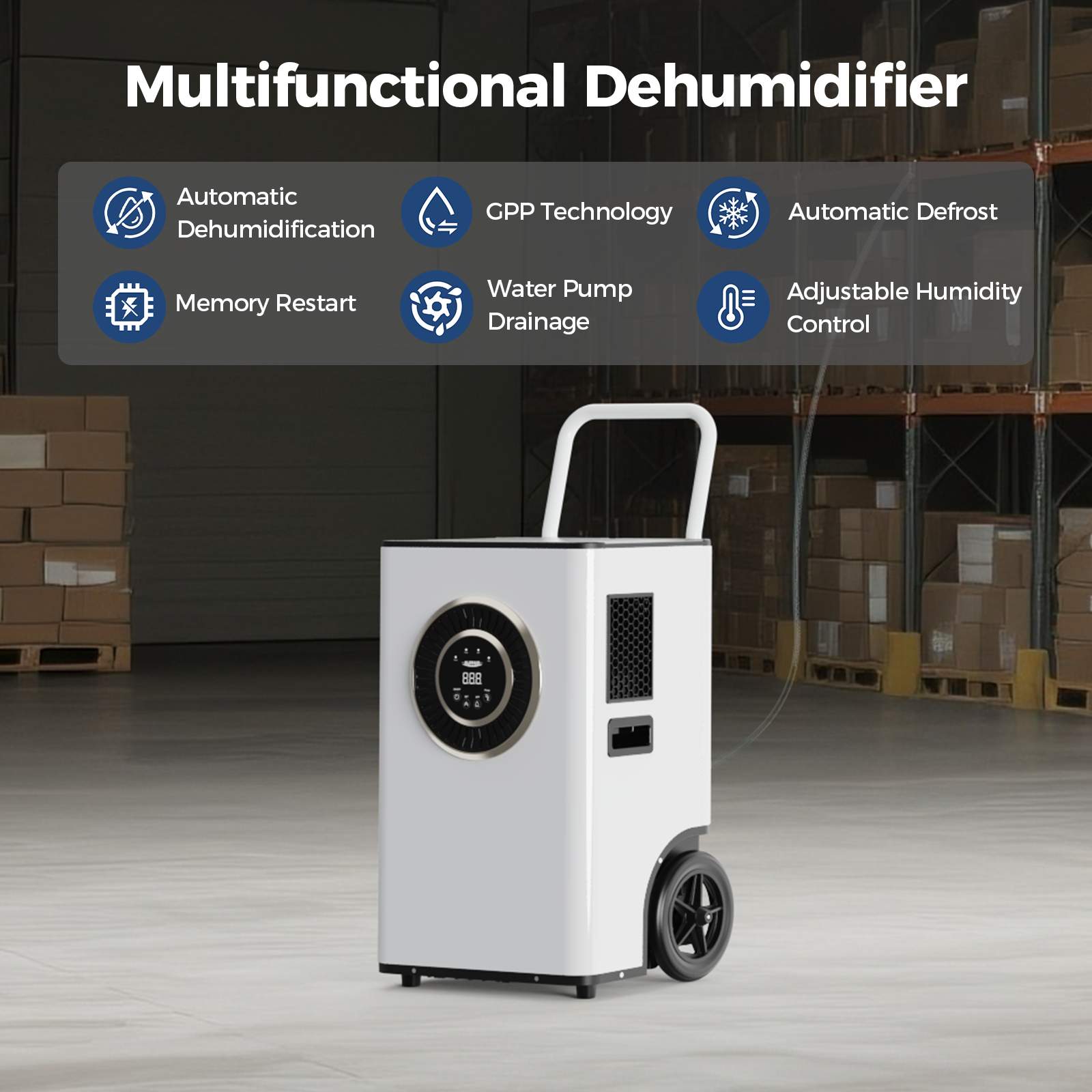 AlorAir® Sentinel Elite60X 145PPD Commercial Dehumidifier with Pump & Drain Hose for 1500 sq.Ft