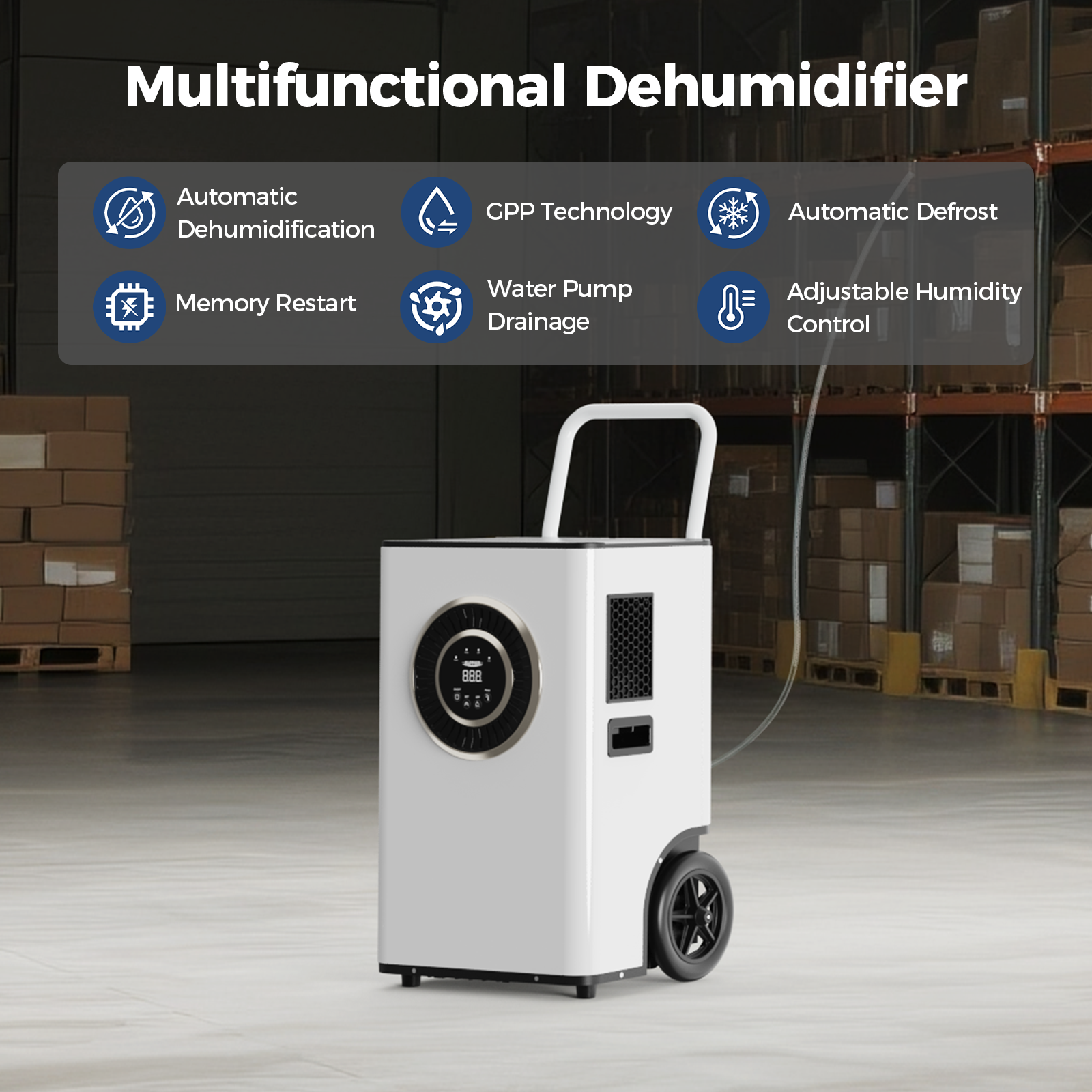 AlorAir® Sentinel Elite 80X 170PPD Commercial Dehumidifier with Pump & Drain Hose for 2100 sq.Ft