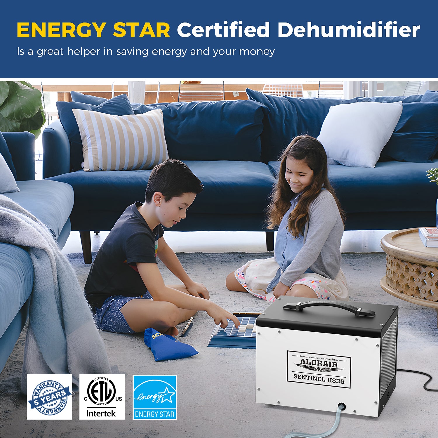 ALORAIR 70 PPD Crawl Space Dehumidifier, Energy Star Crawlspace Dehumidifiers Commercial Dehu for Home and Basements