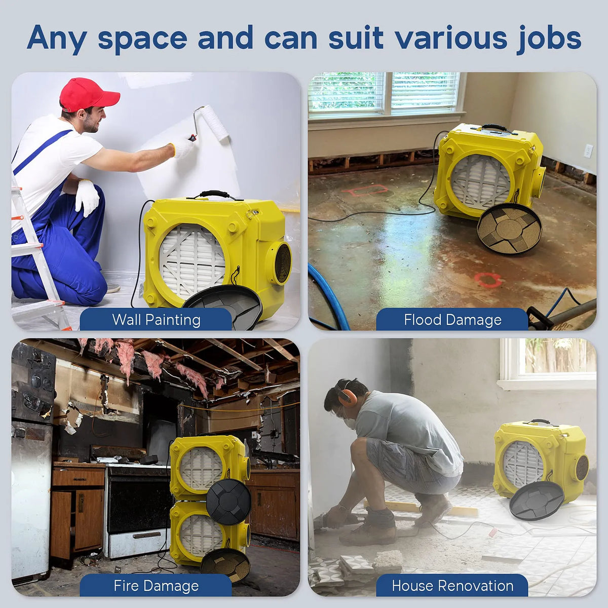 AlorAir Water Damage Restoration Combo Pack, 2 X Storm Ultra Dehumidifier, 6 X GE2000HCW Air Mover, 2 X HEPA 550 Air Scrubber