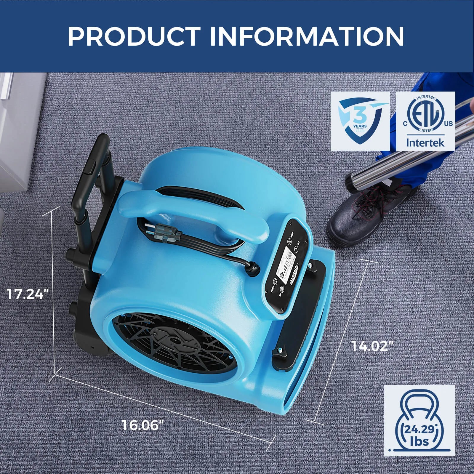 AlorAir Water Damage Restoration Combo Pack, 1 X Storm Pro Dehumidifier, 6 X GE2000HCW Air Mover, 2 X HEPA 550 Air Scrubber