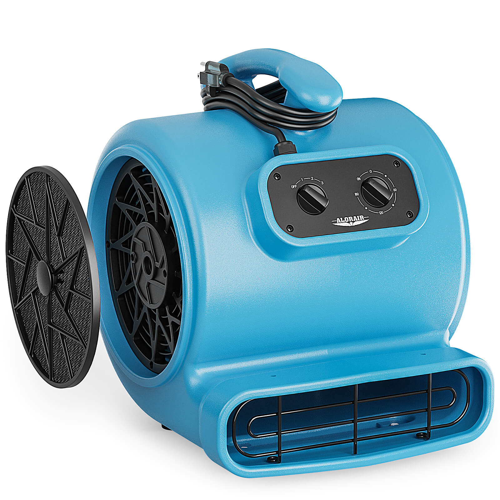 AlorAir® 2000 CFM Air Mover with Timer and MERV-1 Filter for Floor Drying Blower Fan | GE2000TF