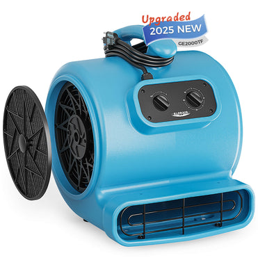 AlorAir® 2000 CFM Air Mover with Timer and MERV-1 Filter for Floor Drying Blower Fan | GE2000TF