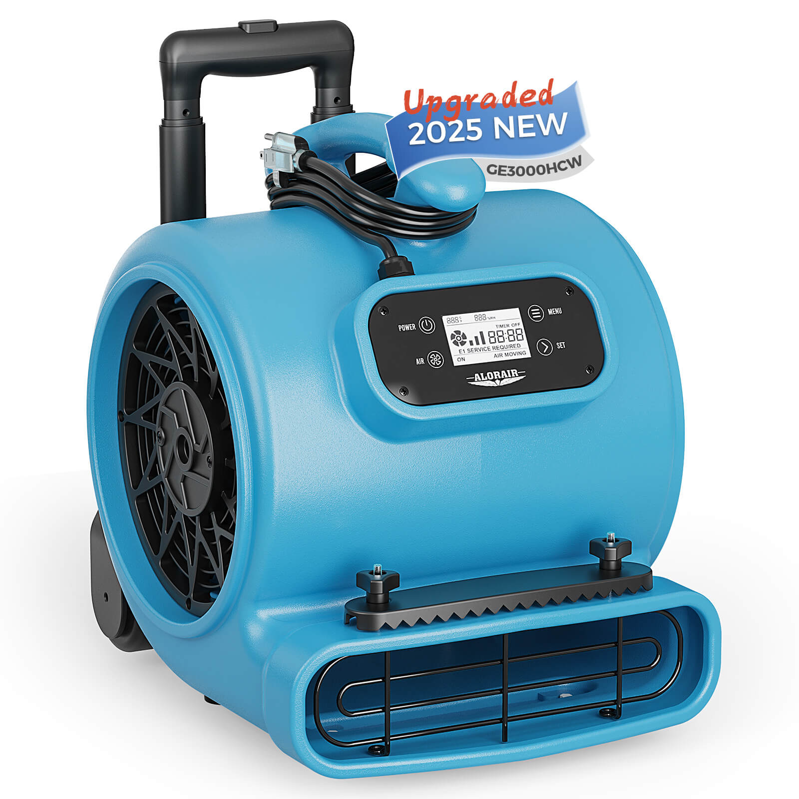 Alorair® 3000 CFM Air Mover with Timer, Handle Wheelkit and Carpet Buckles for Floor Drying Blower Fan | GE3000HCW
