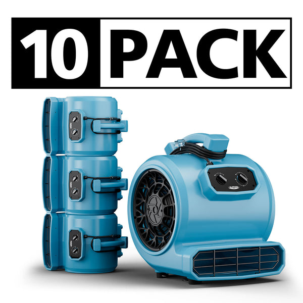 AlorAir® Wholesale Pack GE4000T Air Mover Blower Fan with Timer and  3 Speeds, 5 Adjustable Angles for Floor Drying