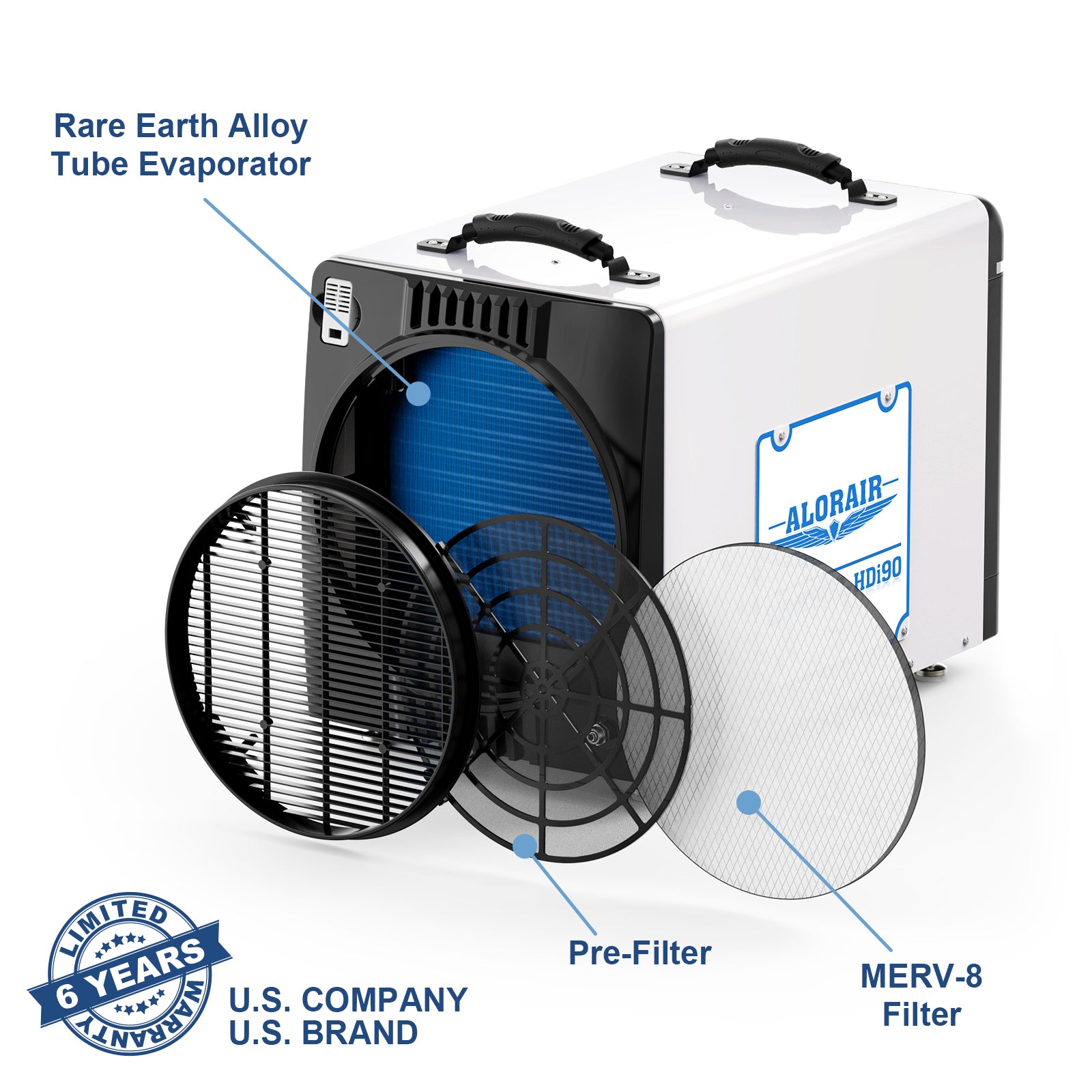 ALORAIR 198 Pints Commercial Dehumidifiers for Basements/Crawlspace | Sentinel HDi90(Duct)