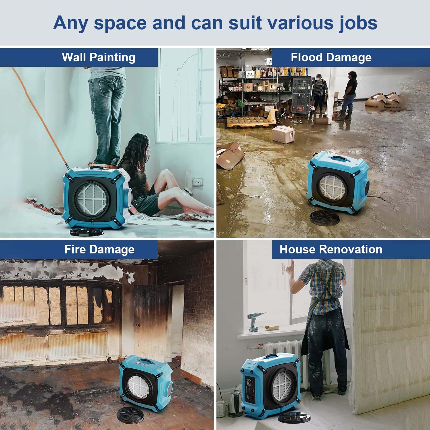 Alorair Air Solution Combo Pack, 1 X Zeus Extreme Air Mover, 1 X PureAiro HEPA Max 870 Air Scrubber