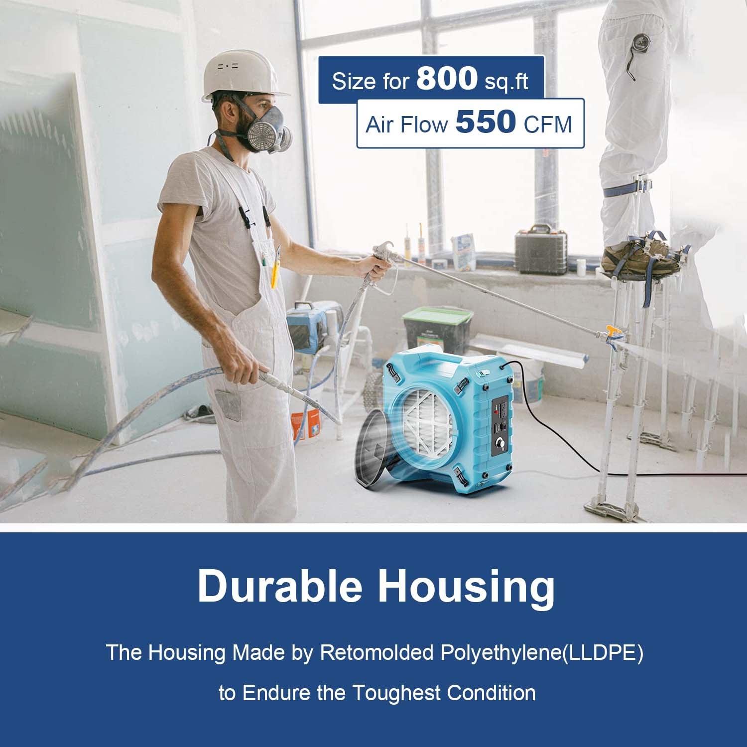 AlorAir Air Solution Combo Pack, 1 X Zeus 900 Air Mover, 1 X HEPA Pro 870 Air Scrubber