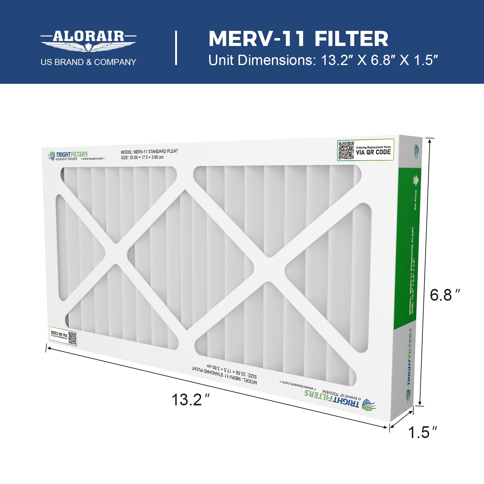 AlorAir 3 Pack MERV-11 Air Filter for Purecare 1080/1080IG Air Filtration System