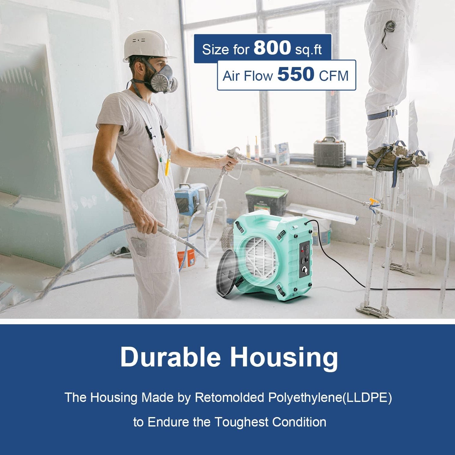 Alorair Fire & Smoke Restoration Combo Pack, 1 X Zeus 900 Air Mover, 1 X HEPA Pro 770 Air Scrubber