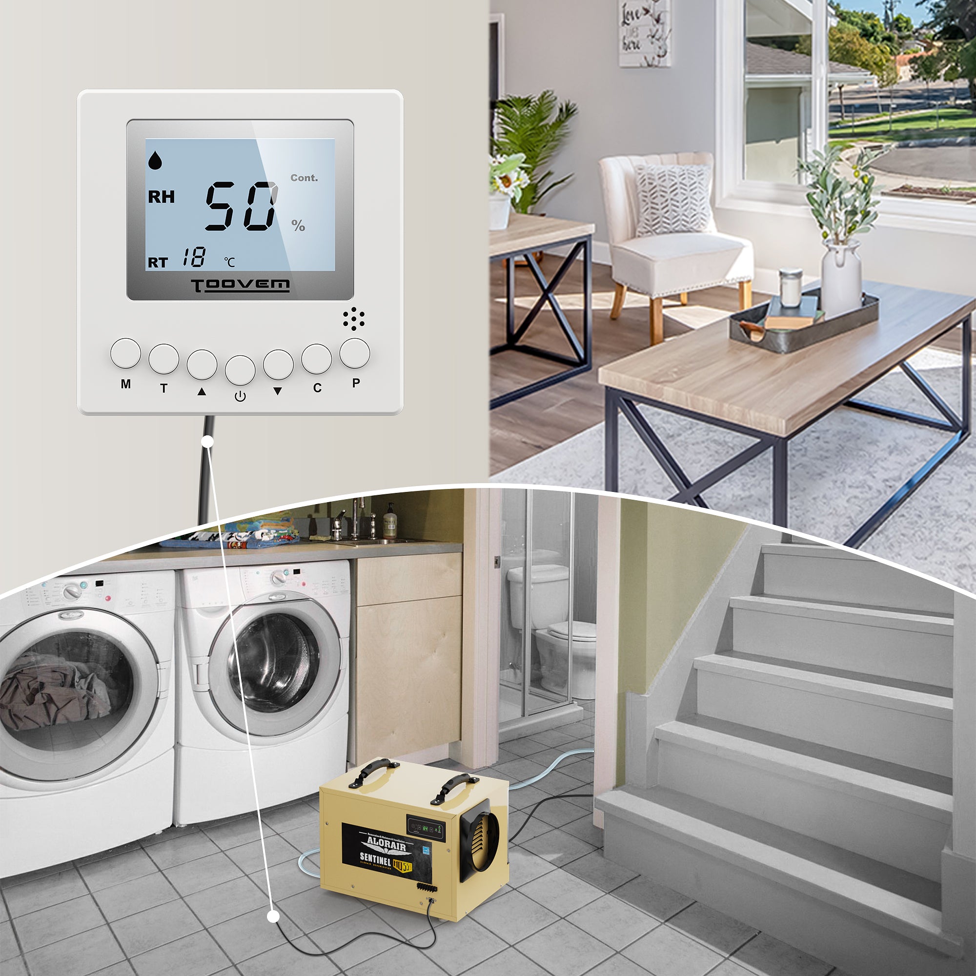 ALORAIR 120 PPD Commercial Dehumidifier for Crawl Space/Basement, Whole Homes Dehumidifier, Energy Star