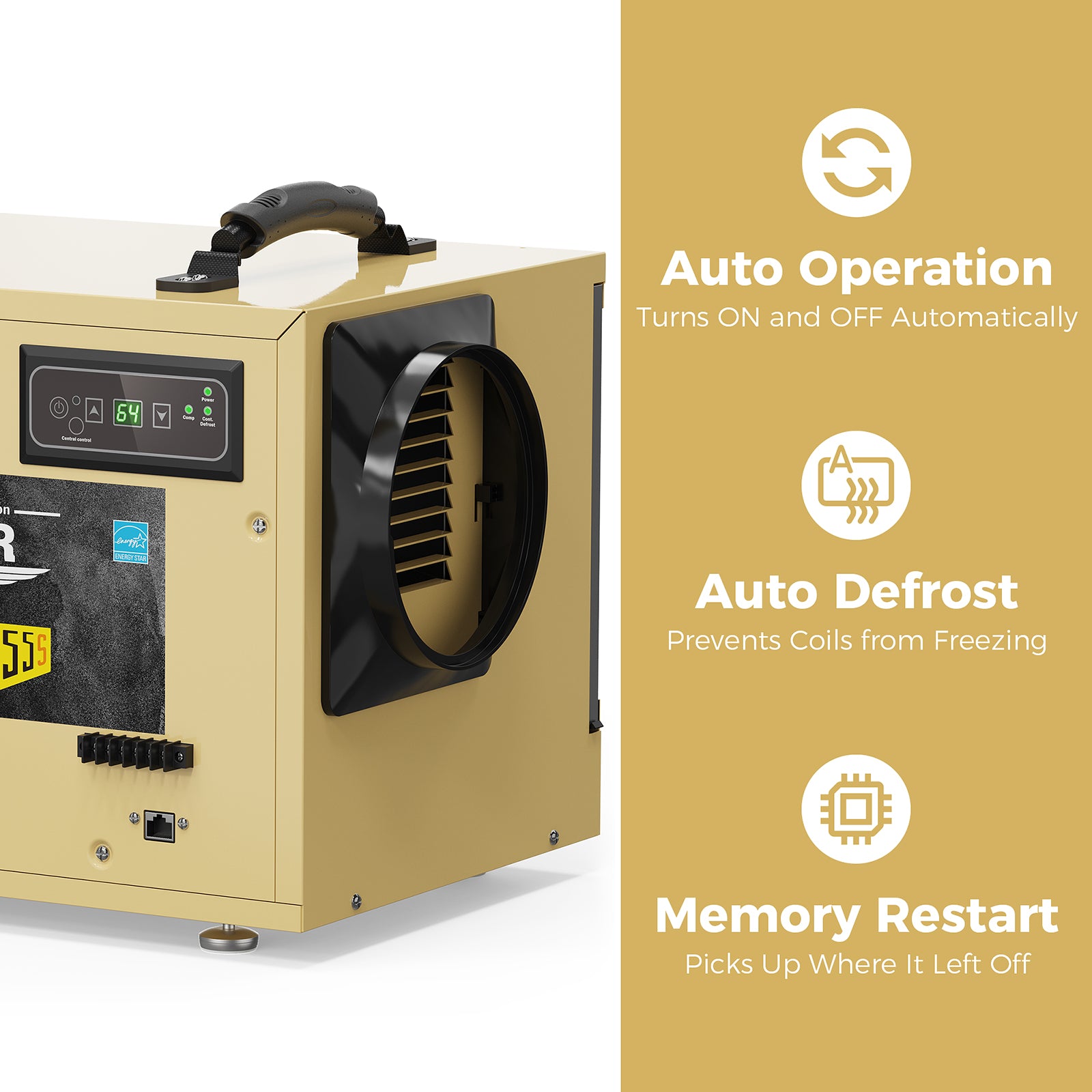 ALORAIR 120 PPD Commercial Dehumidifier for Crawl Space/Basement, Whole Homes Dehumidifier, Energy Star