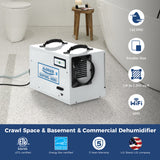 AlorAir® WiFi App Controlled Dehumidifier Removal 120PPD Size for 1300 sq.ft | Sentinel HD55S White WIFI